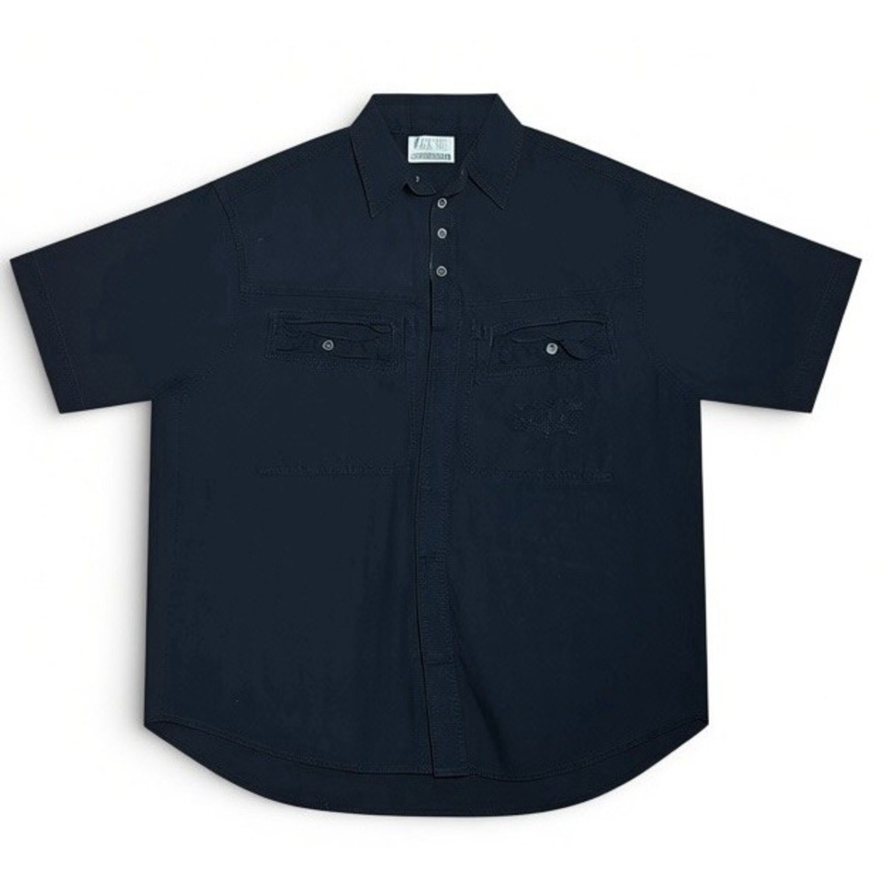 Vintage Bugle Boy Men's M Black Rayon Button Up Camp Shirt Hong Kong